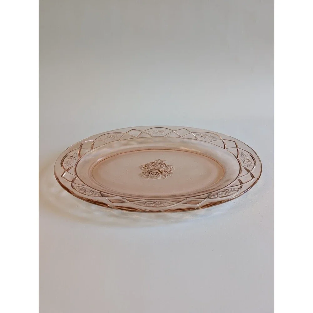 Vintage Federal Glass Rosemary Pink 12